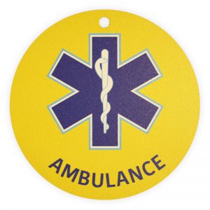 Autobordje Ambulancier (rond – diameter 10cm)