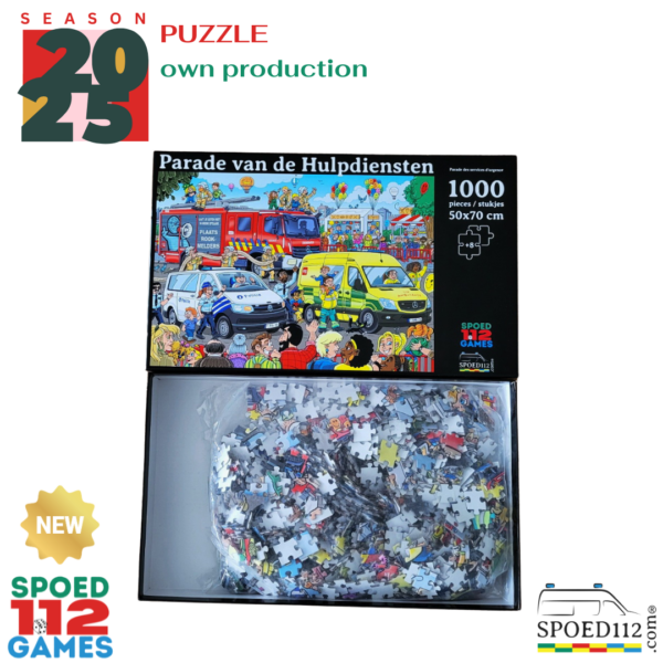 Puzzel 1000 stukjes – 'Parade van de Hulpdiensten'  |  Puzzle de 1000 pièces - «Parade des services d'urgence" OWN PRODUCTION - Afbeelding 2