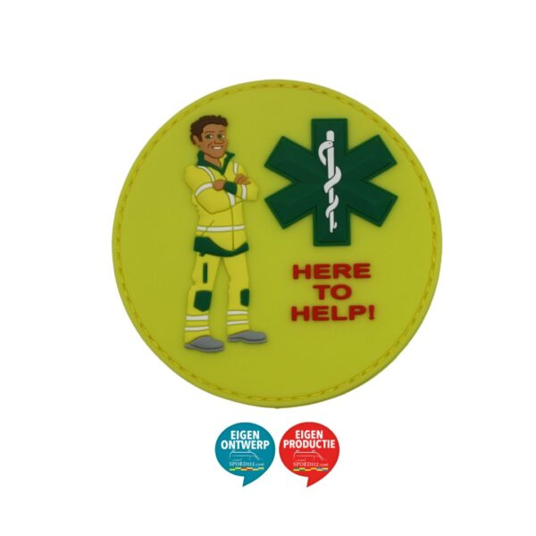 3D PVC patch ‘AMBULANCIER – figuur’ – VERPLEEGKUNDIGE (groene SoL) | Ecusson 3D en PVC ‘INFIRMIÈRE – figure’ – (vert SoL)